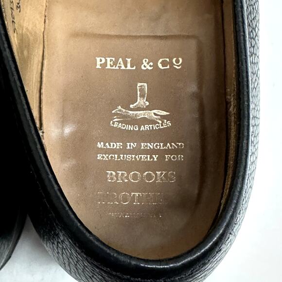 Crockett & Jones x Peal & Co. x Brooks Brothers Loafer Black Harris Tweed 10.5 - Picture 10 of 12